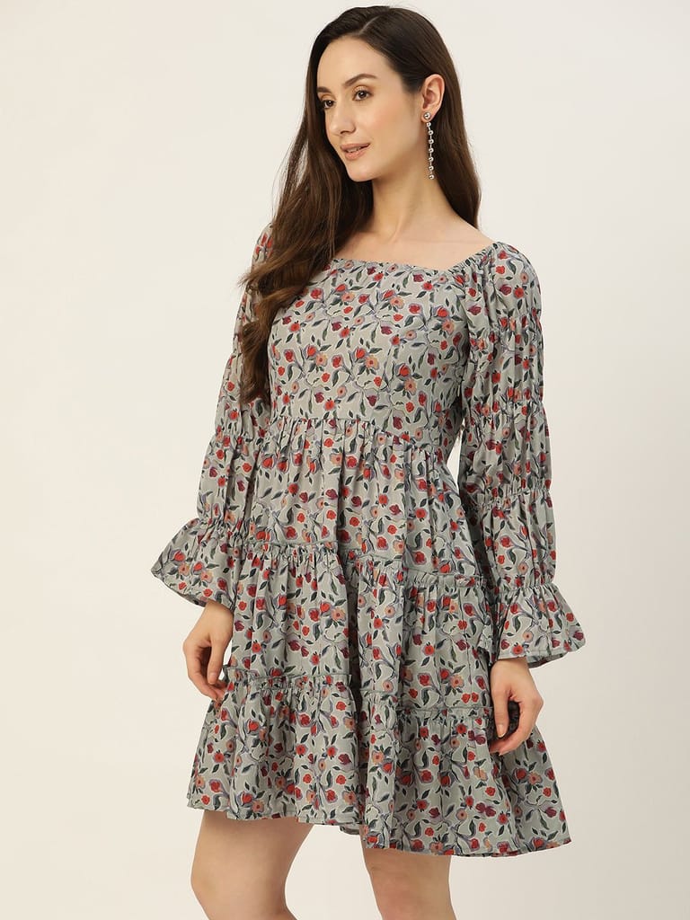 Rue Collection Floral Crepe A-Line Dress view 2