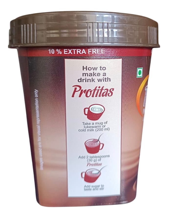 Protitas Protein Powder with Vitamins & Minerals - Chocolate Flavor(Pack of 2) view 2