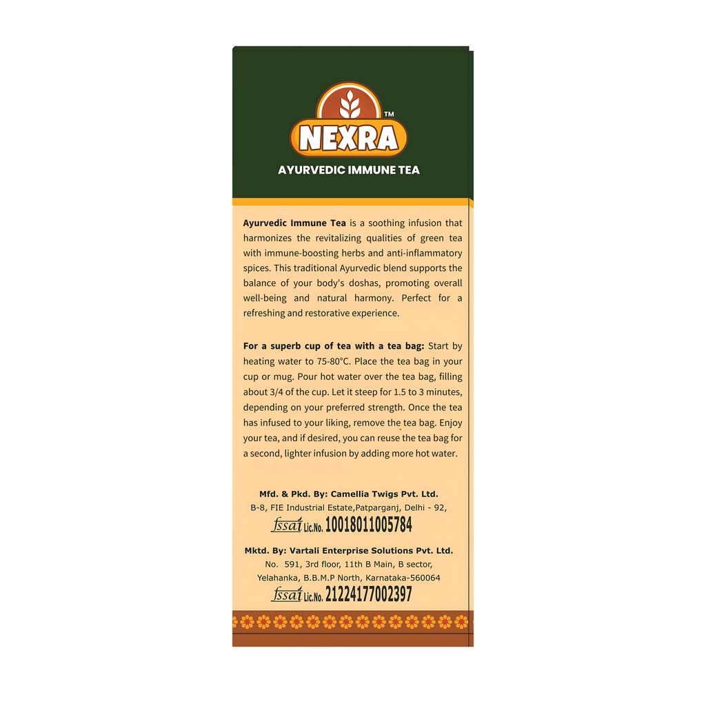 Nexra - Ayurvedic Immune Tea - 30 Refreshing Tea Bags for Boosting Immunity and Wellness | No Added Sugar view 2
