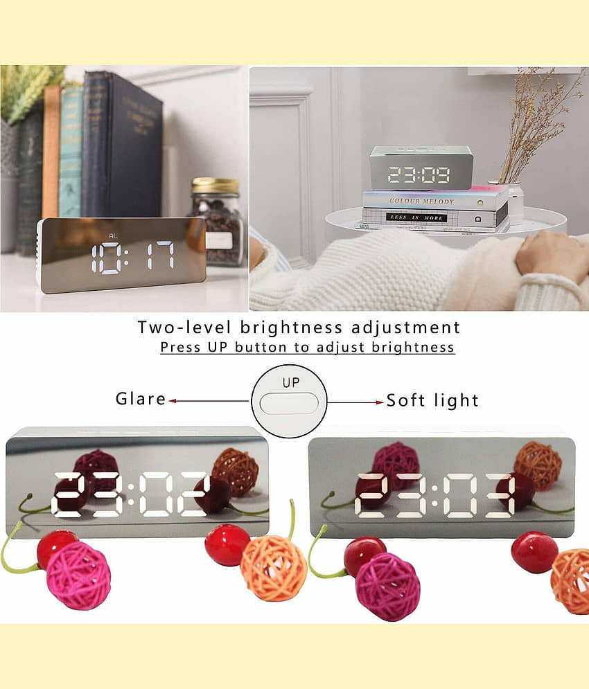 FIVANIO Digital Plastic Rectangular Table Clock - Pack of 1 view 2
