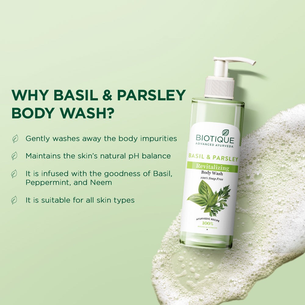 Biotique Basil & Parsely Revitalizing Body Wash 200ml view 2