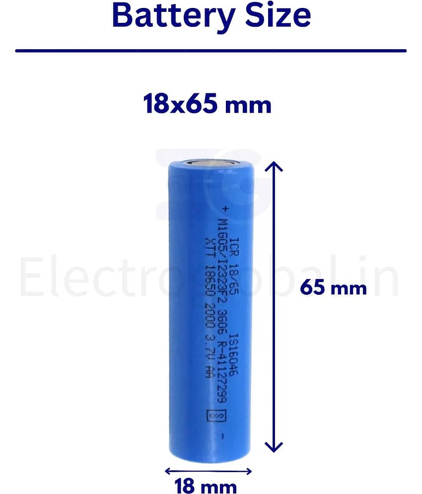 18650 3.7V 2000 mAh Rechargeable Li-ion Battery - Pack of 2 view 2