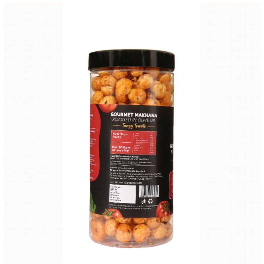 HOM GOURMET MAKHANA ROASTED IN OLIVE OIL - TANGY TOMATO - 65 gm - One jar of roasted makhana view 2