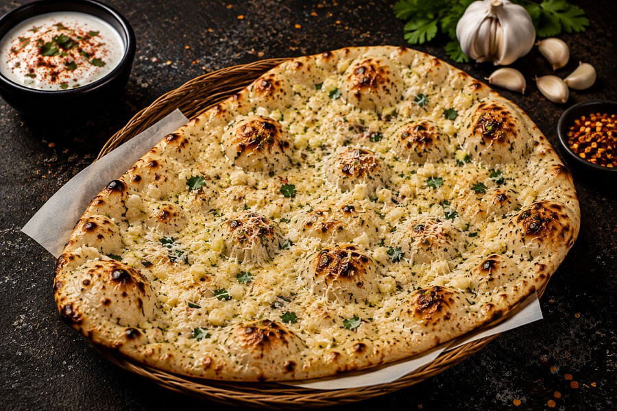 Cheese garlic naan