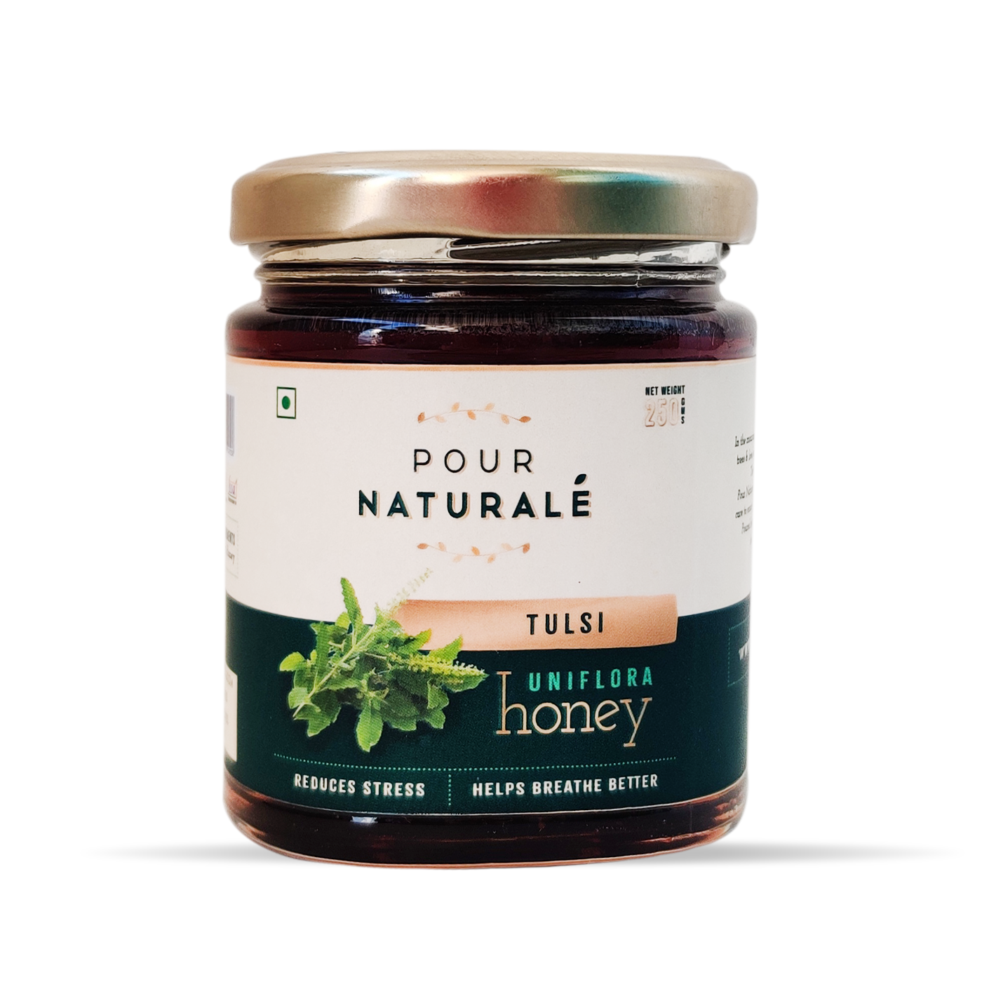 Pour Naturale Honey: Tulsi Honey | Pure Natural Honey – Unifloral | Beneficial for respiratory system | Reduces stress | Glass Jar (250gm) view 2