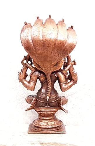 Searchers Paradise - Copper Idols Amman ,4.8 inches, Copper Handmade 450 Grams, Patina Antique Finish, Pack of 1 Piece view 2
