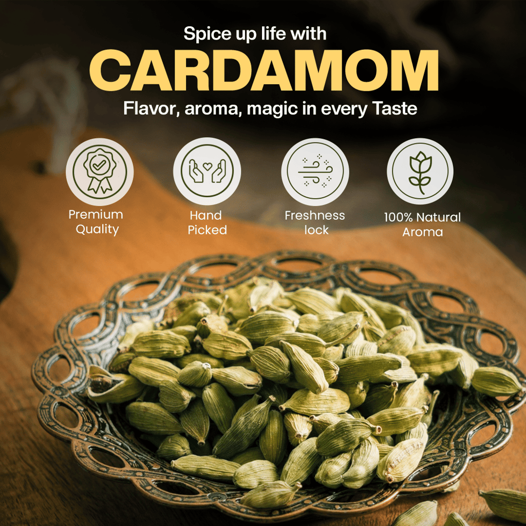 Buy Bold Green Cardamom Online India - Premium Elaichi | Phoran view 2