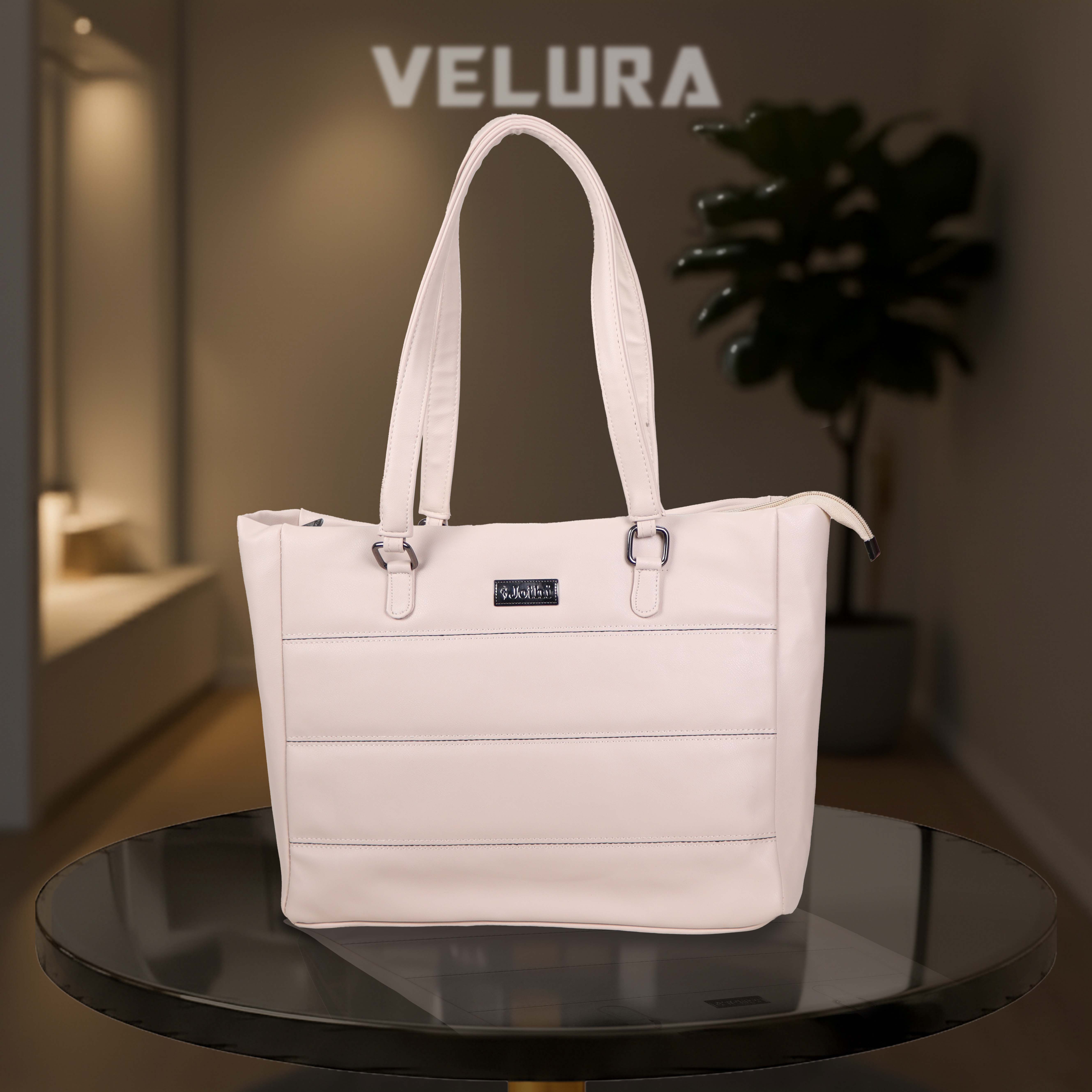 Jothi Velura Classic Handbag for Women | Stylish Synthetic Leather HandBag | Soft Base | Laptop Compartment | Water-Resistant | Multi-Pocket Design | 8 Elegant Colors view 2