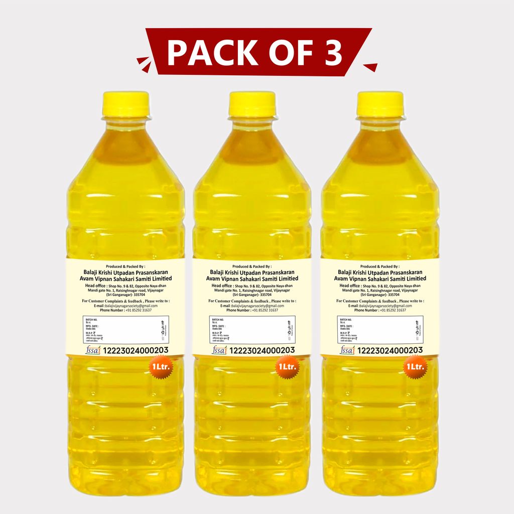Groundnut oil 1 litre, pack of 3 view 2