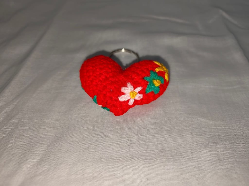 Cute and Colorful Heart-Shaped Keychain view 2