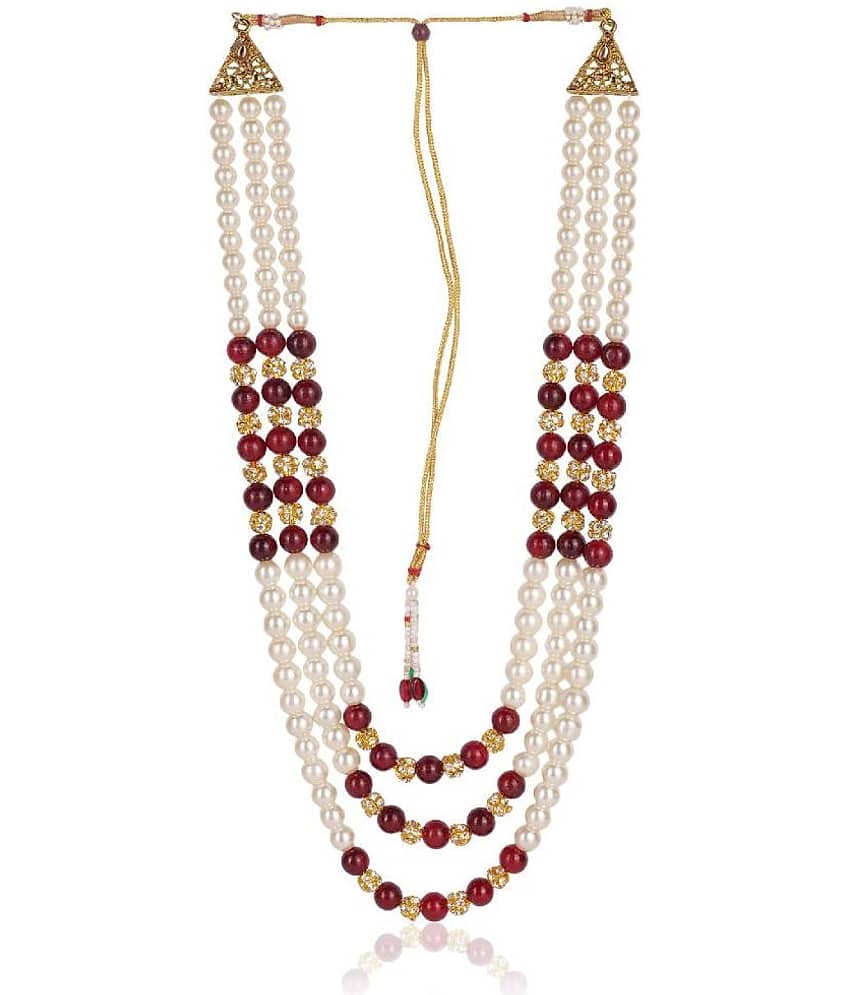 Pearl beads Dulha groom sherwani Necklace/Moti Mala for Men for wedding | Exquisite Groom Mala | Perfect for Grooms view 2