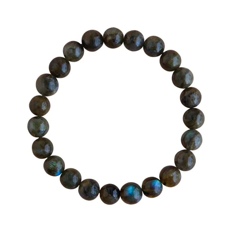 Ekdant Labradorite Bracelet Natural Crystal Healing Bracelet Gemstone Jewellery Beaded Stone Bracelet for Men & Women, Bead Size 8 mm view 2