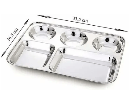 Wektu BhojanThal/Stainless Steel Compartment Plates Set of 4 view 2