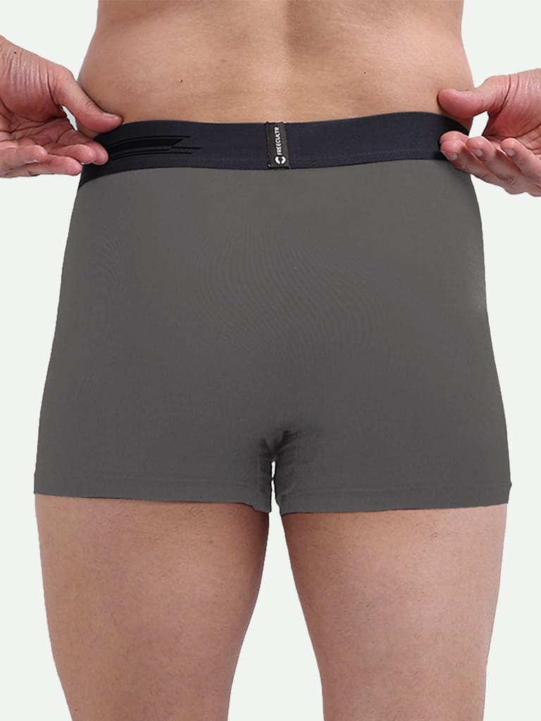 FREECULTR Men's Underwear Anti Bacterial Micromodal Airsoft Trunk - Non Itch No Chaffing Sweat Proof - Pack of 1-Smoke Grey view 2