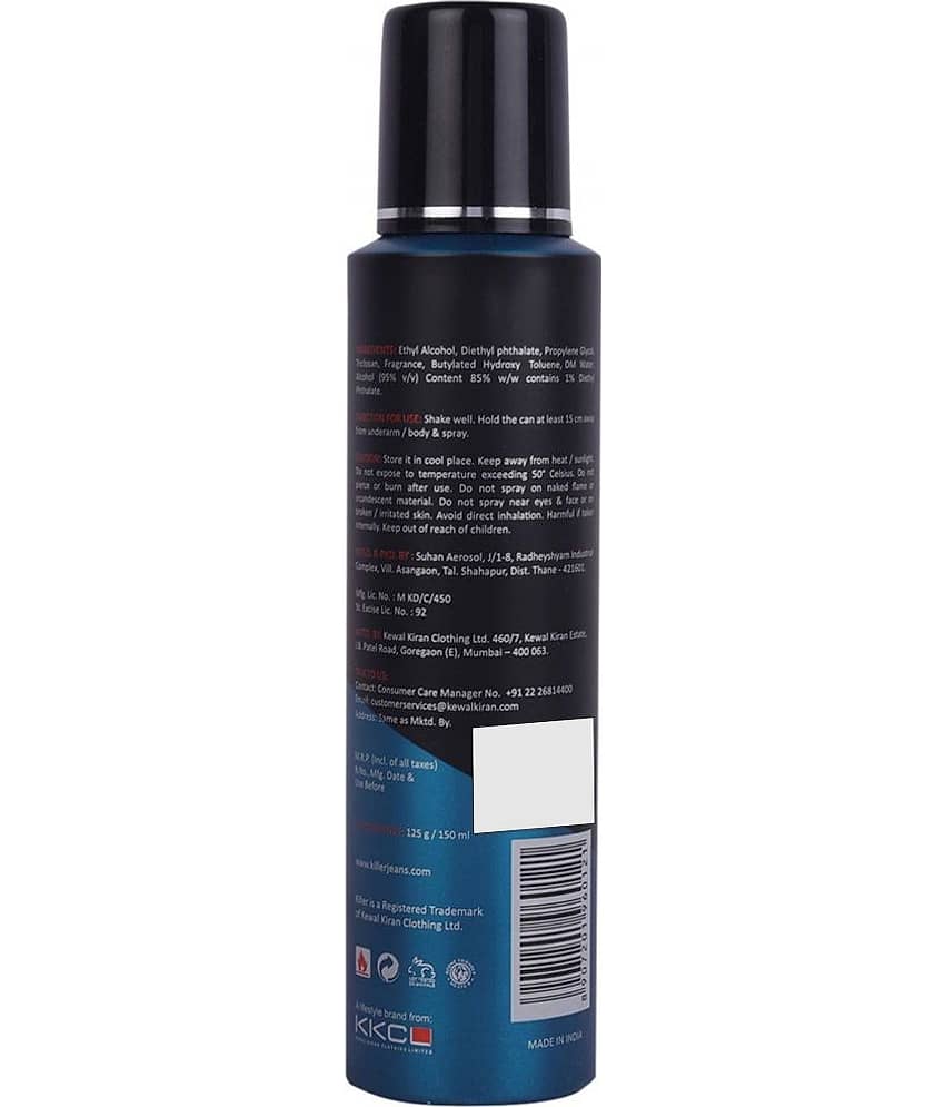 Killer STORM & OCEAN combo of 2 no gas deo Body Spray for Men 150 ml ( Pack of 2 ) view 2