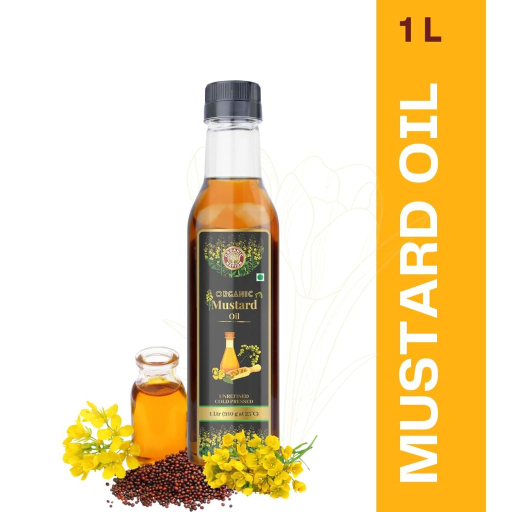 Organic Nation Mustard Oil | Kachi Ghani Cold Pressed Virgin Mustard Oil | 100% Natural, Pure & Wood Pressed for Cooking, Skin Care, Joint Pain Remedy, and a Healthy Heart combo Pack of 2 1ltr each view 2