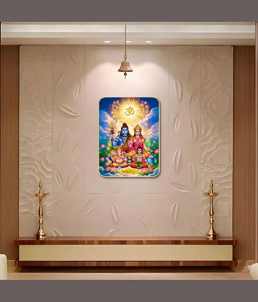 Livin'luxe Shiv Parivar MDF Religious Wall Art with Table Top Stand & Wall Hanging Hole view 2