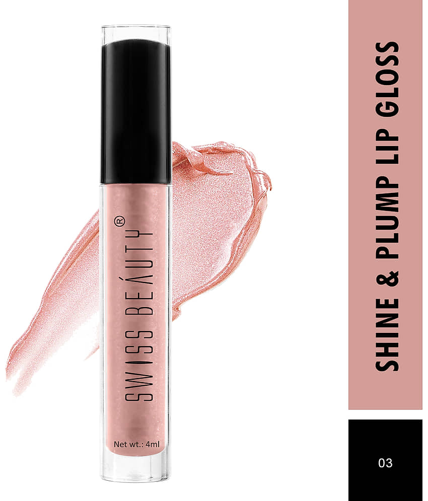 Swiss Beauty Shine & Plump Lipgloss Lip Gloss Liquid Nude 4 mL view 2