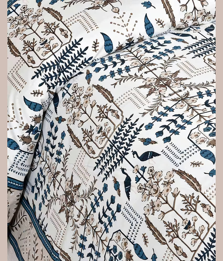 Bombay Spreads Cotton 1 Double King Bedsheet with 2 Pillow Covers ( Blue ) view 2