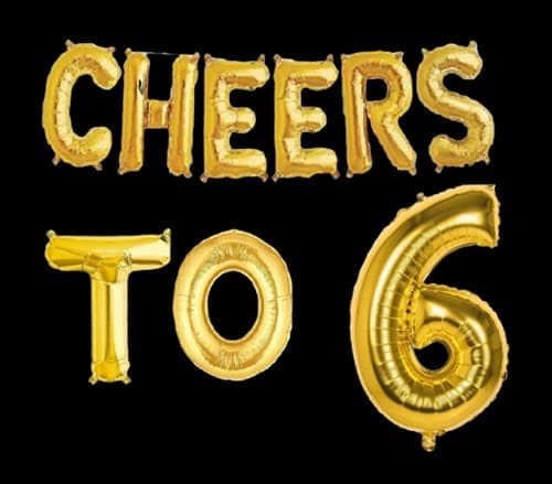Partyzon Gold Cheers to Birthday Foil Balloon Combo Party Decoration for Anniversary Celebration 16 Inches view 2