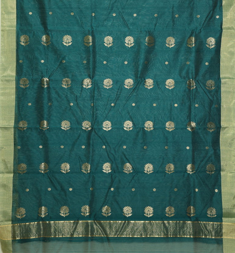 Handloom Chanderi Silk By Cotton Saree view 2