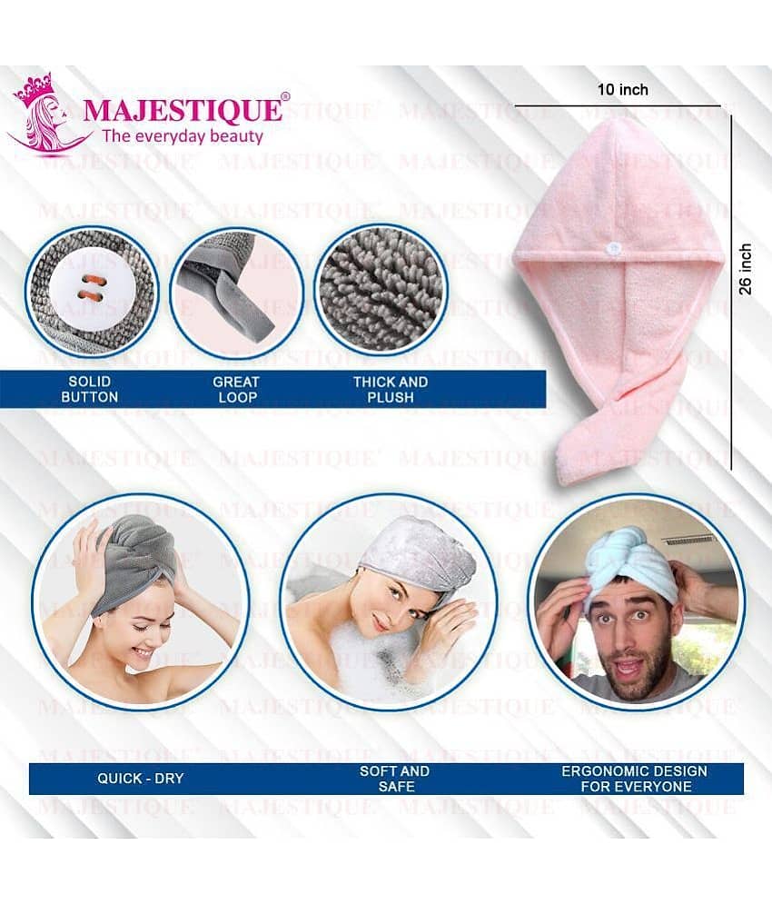 Majestique Quick Dry Hair Turban for Curly, Long and Thick Hair, Microfiber Towel Wrap (Multicolor) view 2