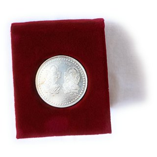 Shree Laxmi Ganesh Silver Plated 10gm Coin view 2