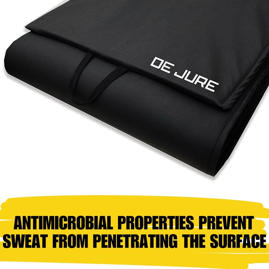 De Jure Fitness Leatherette Yoga Mat, Foldable yoga mat, Professional Yoga Mat for Exercise, Fitness & Meditation with Carrying Strap for Men & Women 10 MM view 2