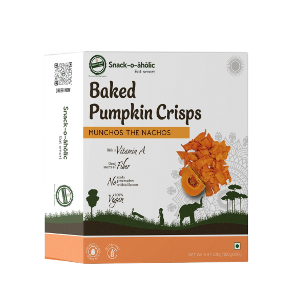 Snack O aholic Baked Pumpkin Crisps - 100g view 2