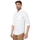 Mufti White Slim Fit Casual Shirt view 2