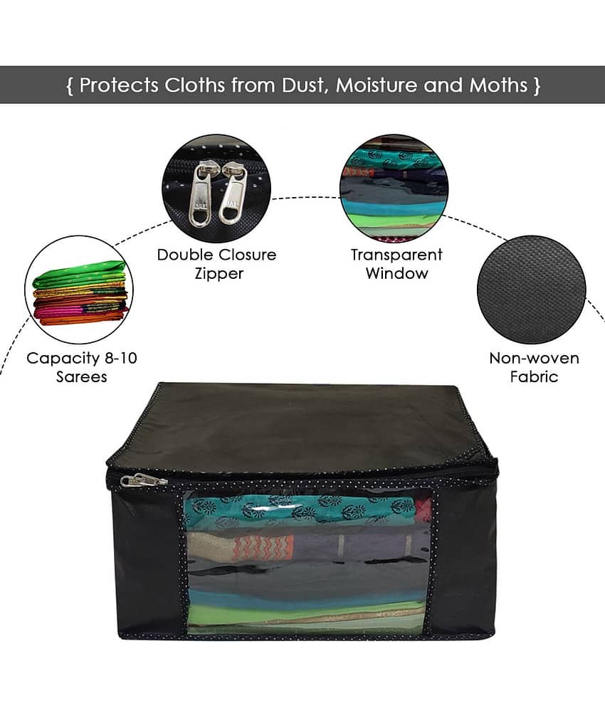 SH NASIMA - Home Storage Cloth Bags, Saree, Suits, Blouse Organiser for Underbed, Almirah (Pack of 4) view 2