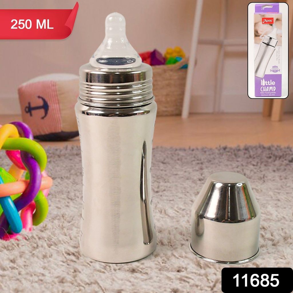 Apex Stainless Steel Little Champ Baby Feeding Bottle (250 ml) view 2