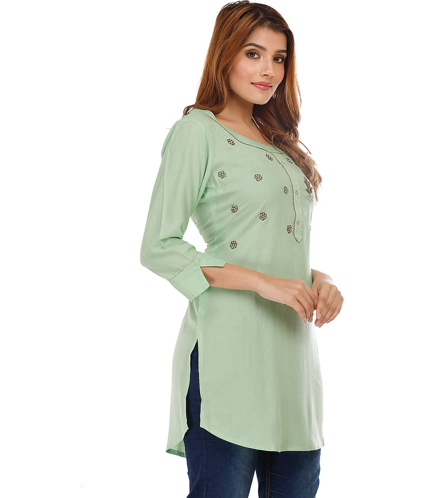 Rayon Short Kurti For Women (Pack of 1) view 2