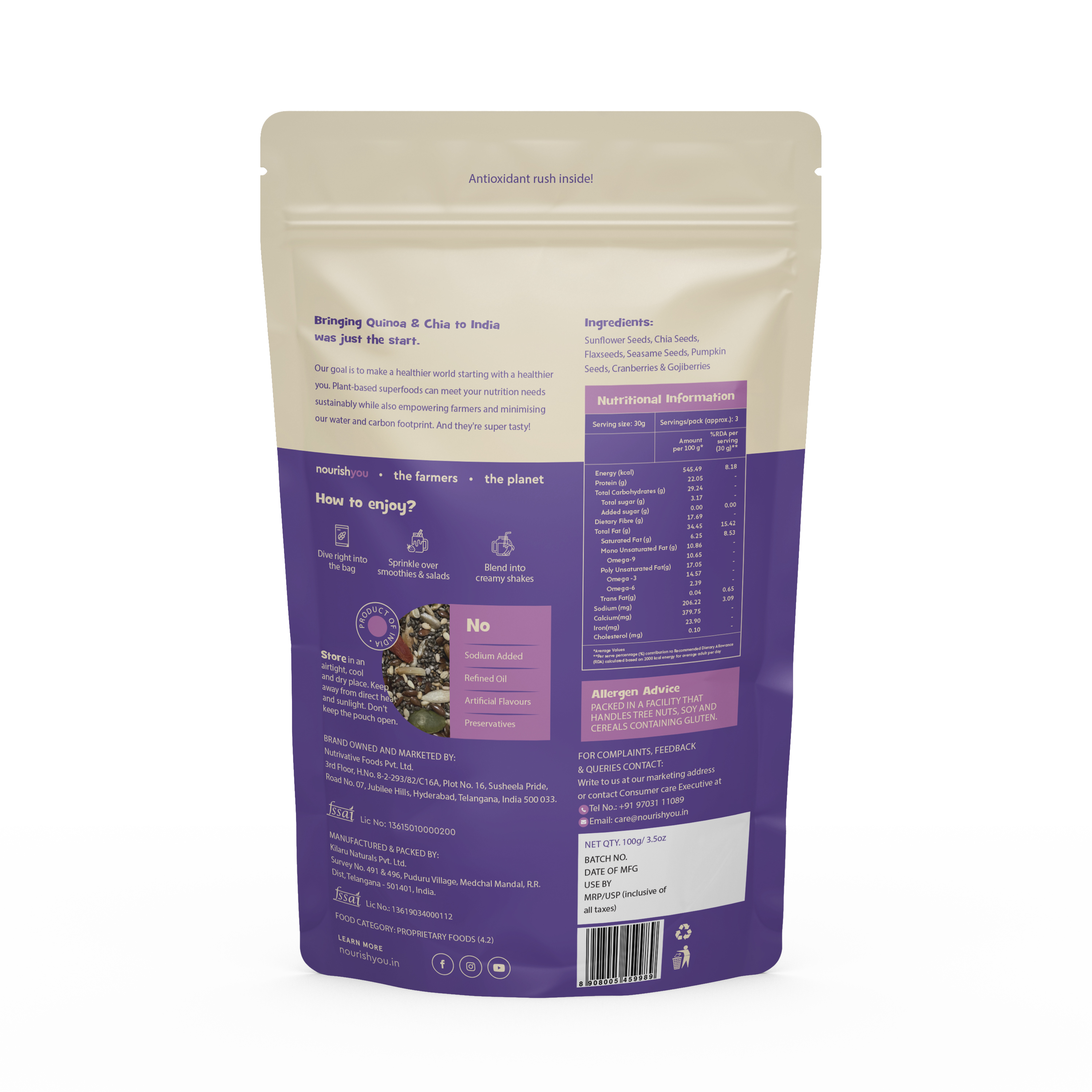 nourish you Antioxidant Boost 7 in 1 Super Seed Mix view 2