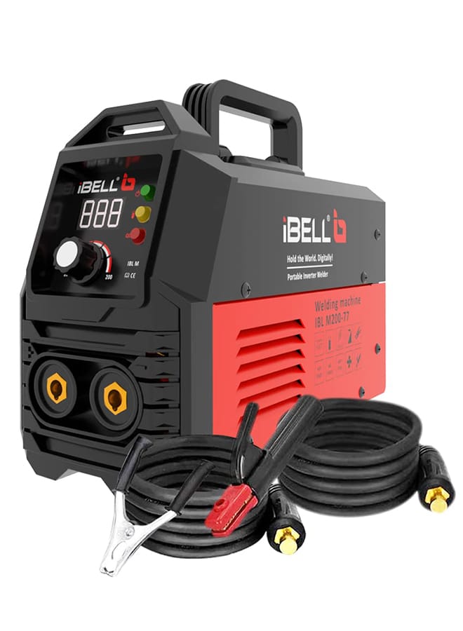iBELL M200-77SC Inverter ARC Welding Machine 200A | Adjustable Hot Start & Arc Force | Portable IGBT Welder with Anti-Stick | 220V ±15% | Supports 1-4mm Electrodes