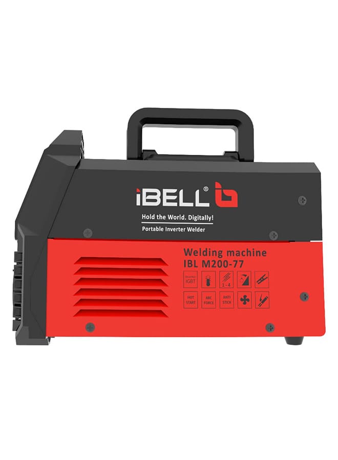 iBELL M200-77SC Inverter ARC Welding Machine 200A | Adjustable Hot Start & Arc Force | Portable IGBT Welder with Anti-Stick | 220V ±15% | Supports 1-4mm Electrodes view 2
