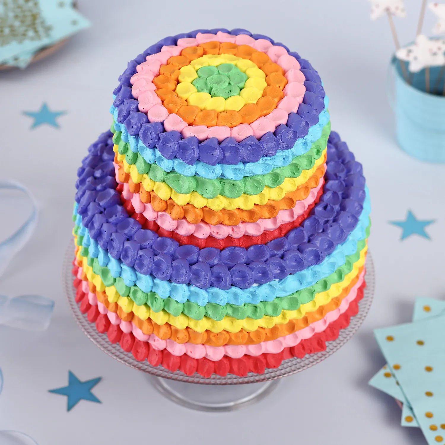 Two Tier Rainbow Chocolate Cake 2.5 Kg view 2