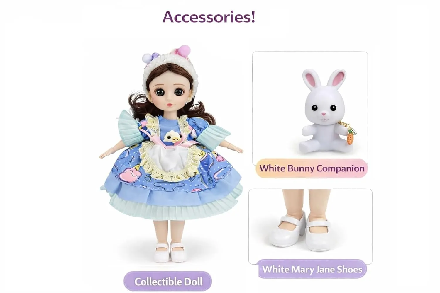 Braintastic Beauty Fashion Doll Set for Girls | Stylish Dress Up Dolls with Accessories Stand, Shoes, Comb & Glasses | Kids Toy Doll Set for Styling Play Birthday Gift Girls 3+ Years (Fashion Girl) view 2