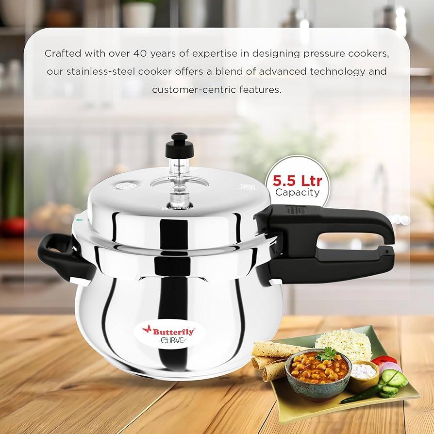 BUTTERFLY CURVE 5.5L PRESSURE COOKER view 2