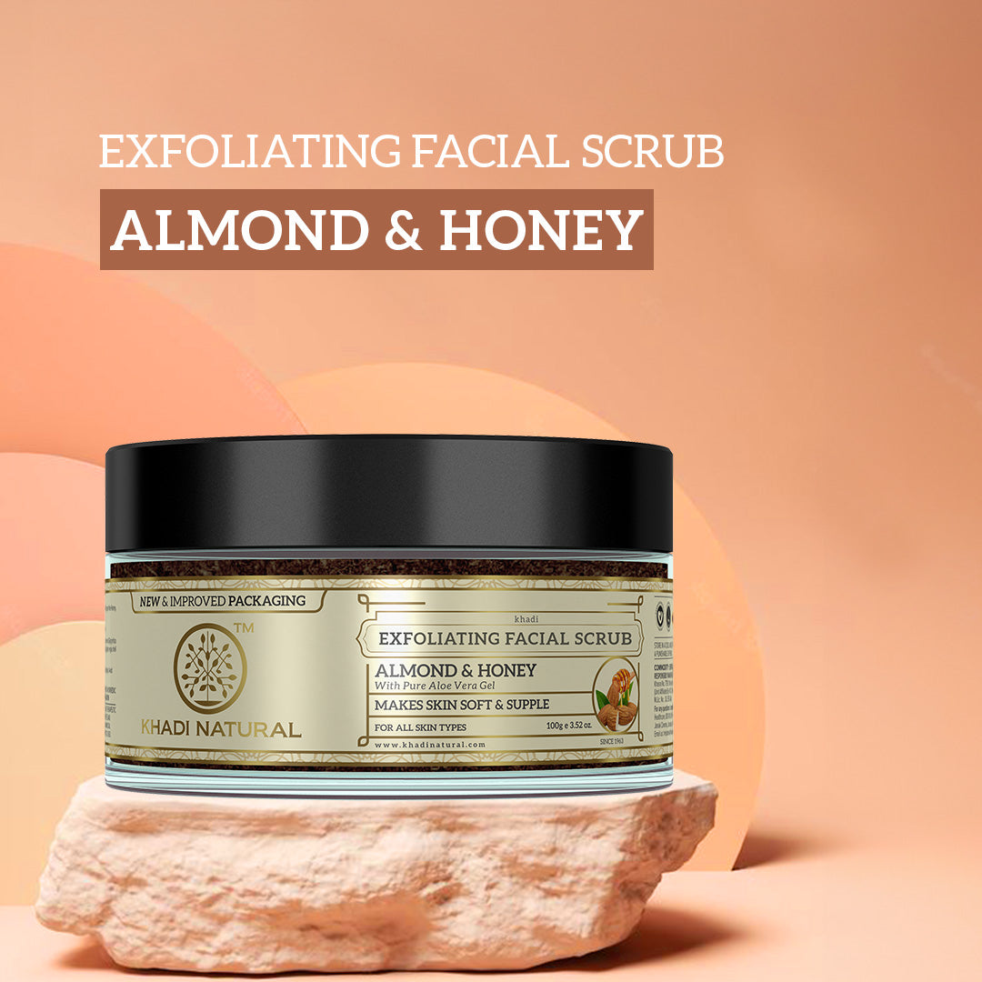 Khadi Natural Almond & Honey Exfoliating Facial Scrub - 100gm Sale view 2