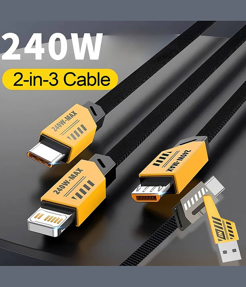 4-in-1 Fast Charging Cable for Type-C, Lightning, USB and V8