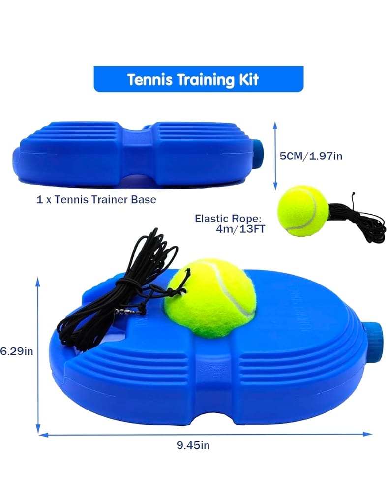 VTTOYS Tennis Trainer Rebound Ball with String | Self-Practice Tennis Training Set with Base | Cricket & Tennis Rebound Ball with Rope | Fill with Water or Sand for Stability (Octagon) view 2