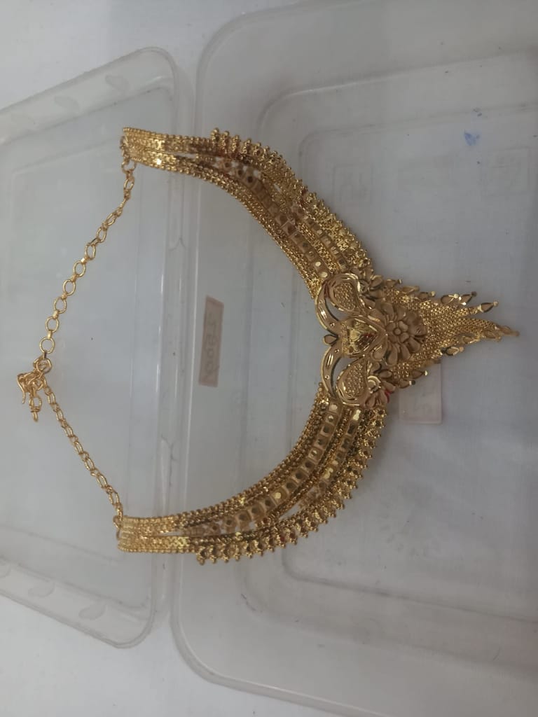 22K Gold Plated Traditional Indian Necklace Set with Earrings for Women view 2