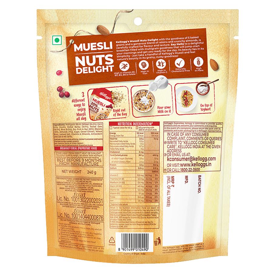 Kellogg's Muesli With 20% Nuts Delight, 240 gm view 2
