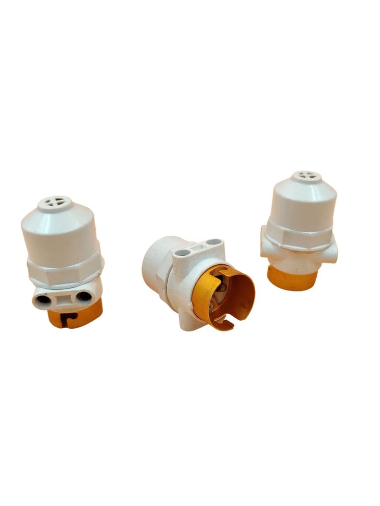 INDRICO Multi Pendant Holder for Electric/LED Blub with Female Plug Sockets Brass Connector for Home PVC White view 2