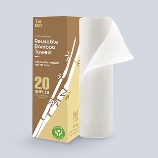 I'M ECO Reusable Kitchen Towels Bamboo Kitchen Towels 20 Towels Reusable up to 2000 times
