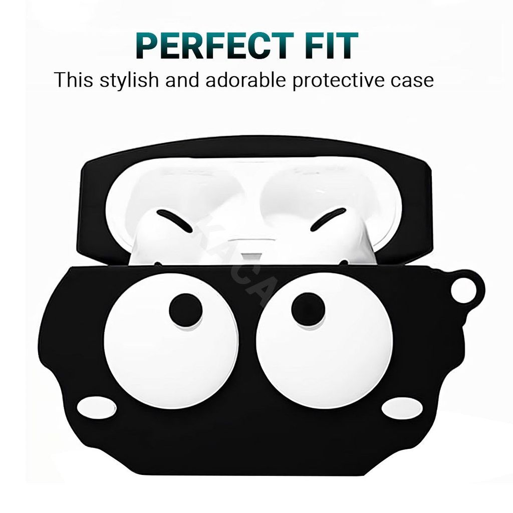 LIRAMARK Cute Cartoon Design Case Cover for Airpods Pro (2019), Designer case for AirPods Pro 1st Generation (3D Eye) view 2
