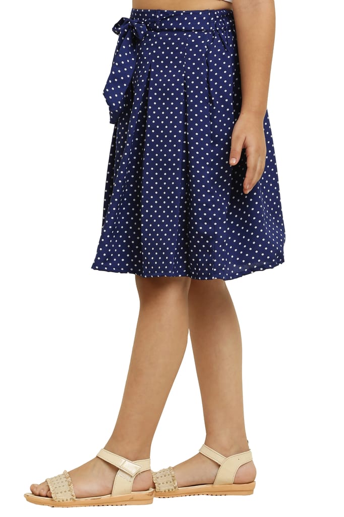 Cute Fancy Skirt Blue Dot Print ideal for girl kids view 2