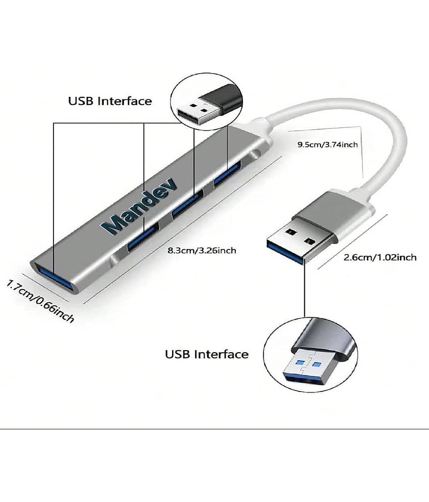 MANDEV 4 port USB Hub view 2