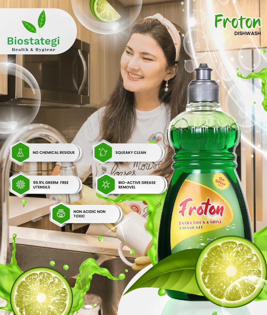 Froton Dishwash Liquid Green Lemon 500ml Pack of 5 view 2